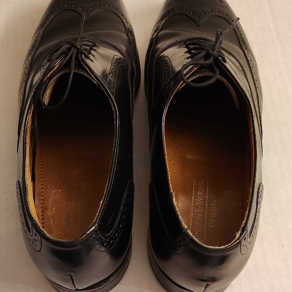 Johnston & Murphy Leather Size 10.5 Made In USA Classic Black Oxfords 6S X main image 9